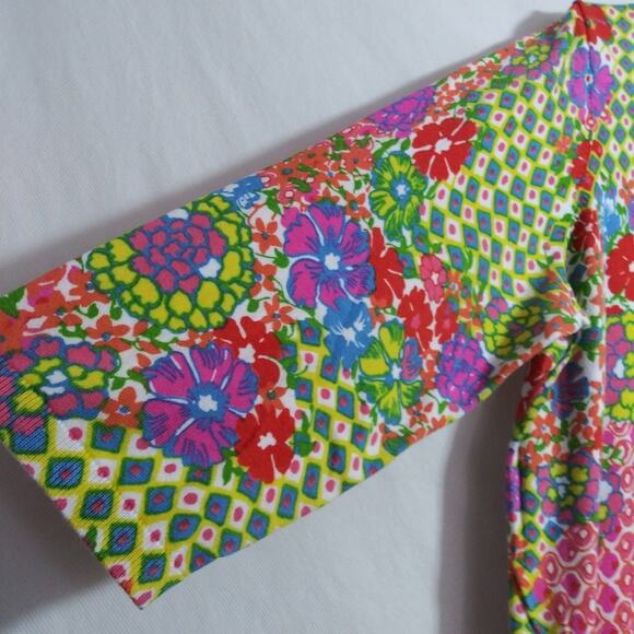 Talbot's Colorful Floral Sweater Cardigan Top Spring 3/4 Sleeve Size 2X - Picture 3 of 7